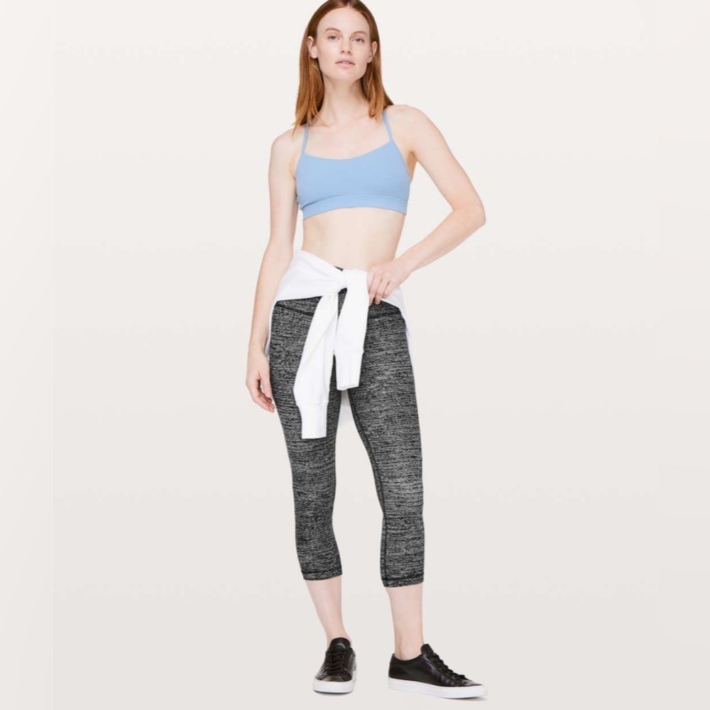 Lululemon Align Crop *21” in Twillines Ice Grey Black - Made With Nulu - Picture 2 of 10
